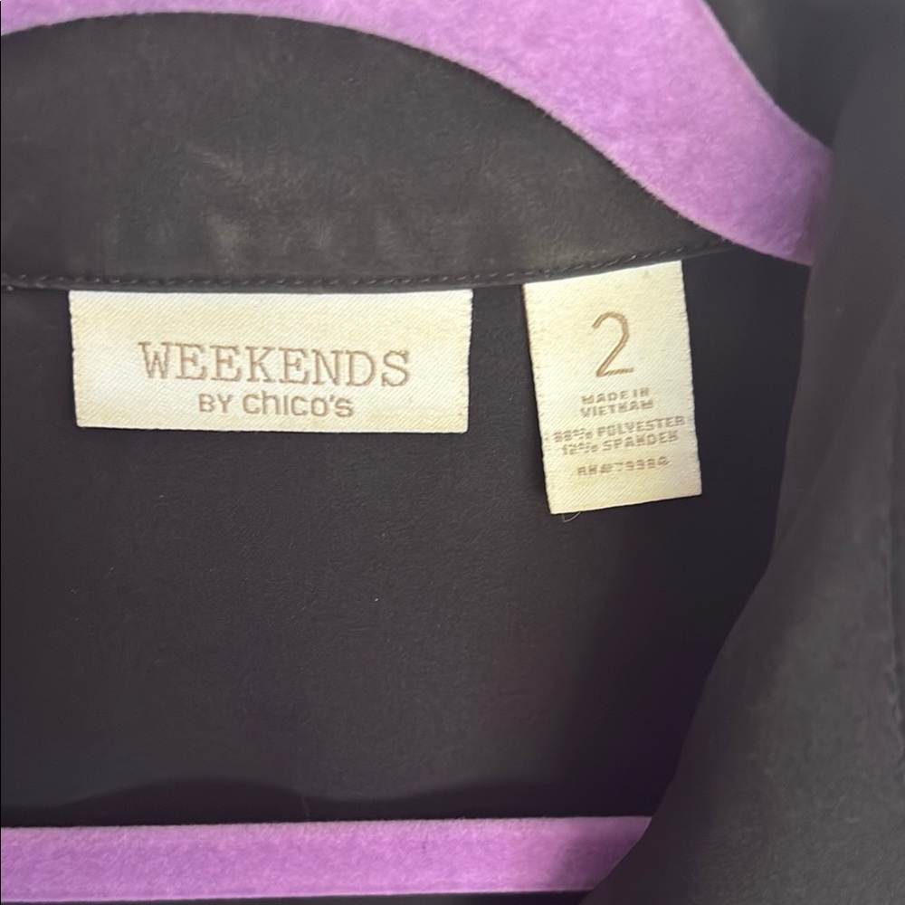 Weekends by Chicos Black Lightweight Athleisure Vest - Size 2.0 - Picture 2 of 10